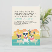 Summer Dog Party Invitation |  Kaart (Staand voorkant)