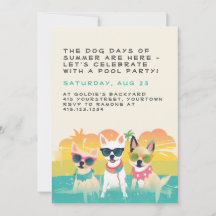 Summer Dog Party Invitation |