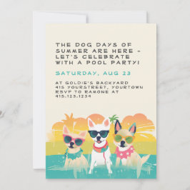 Summer Dog Party Invitation |  Kaart