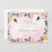Summer Dog Rozen Wedding Save the Date Invitation Aankondigingskaart (Voorkant / Achterkant)