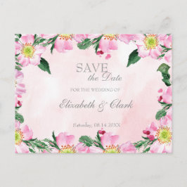 Summer Dog Rozen Wedding Save the Date Invitation Aankondigingskaart