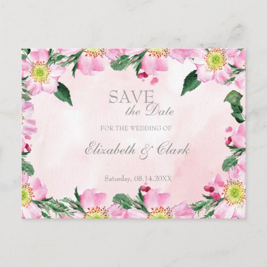 Summer Dog Rozen Wedding Save the Date Invitation Aankondigingskaart (Voorkant)