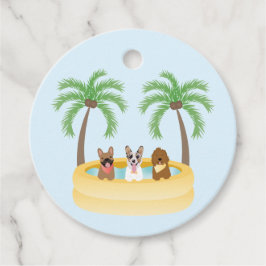 Summer Dogs Swimming pool Bedankjes Labels