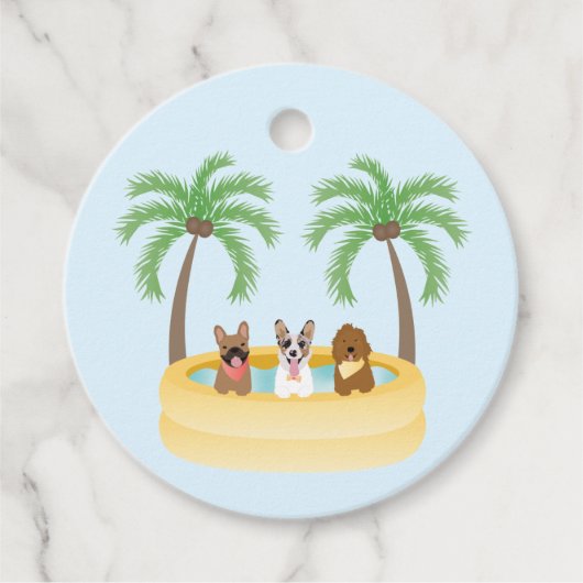 Summer Dogs Swimming pool Bedankjes Labels (Voorkant)