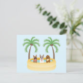 Summer Dogs Swimming pool Briefkaart (Staand voorkant)