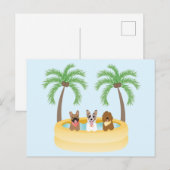 Summer Dogs Swimming pool Briefkaart (Voorkant / Achterkant)