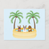 Summer Dogs Swimming pool Briefkaart (Voorkant)