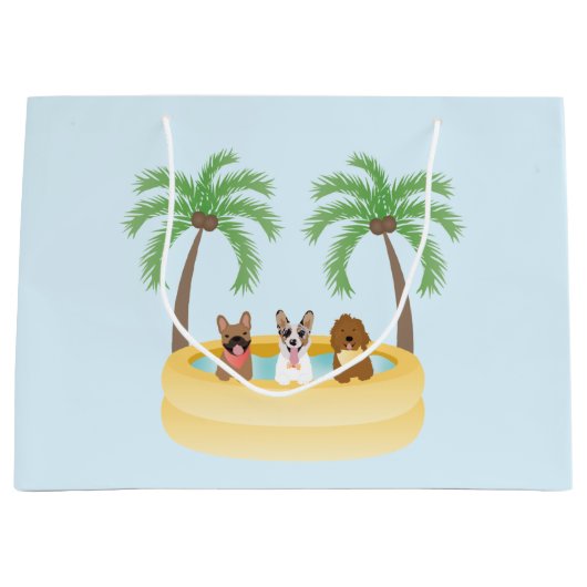 Summer Dogs Swimming pool Groot Cadeauzakje (Voorkant)
