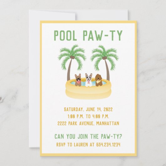 Summer Dogs Swimming pool Kaart (Voorkant)