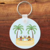 Summer Dogs Swimming pool Sleutelhanger (Achterkant)