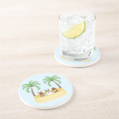 Summer Dogs Swimming pool Zandsteen Onderzetter (Zijkant)