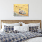 Summer Dory - Boat op de kust Canvas Afdruk (Insitu (Slaapkamer))