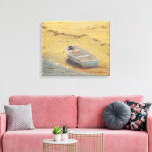 Summer Dory - Boat op de kust Canvas Afdruk (Insitu (Woonkamer))