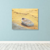 Summer Dory - Boat op de kust Canvas Afdruk (Insitu (Houten vloer))