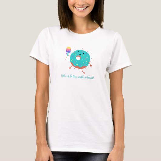 Summer Doughnut & Popsicle Sweet Trecute T-shirt (Voorkant)