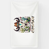 Summer Down Cowboy Koe Skull westerne cactus Spandoek (Verticaal)