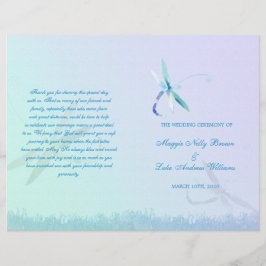 Summer Dragonfly Wedding Ceremony Bi Fold Programm