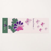 Summer Dream Roze Vlinders Violet Bloem Naam Yogamat (Voorkant (horizontaal))