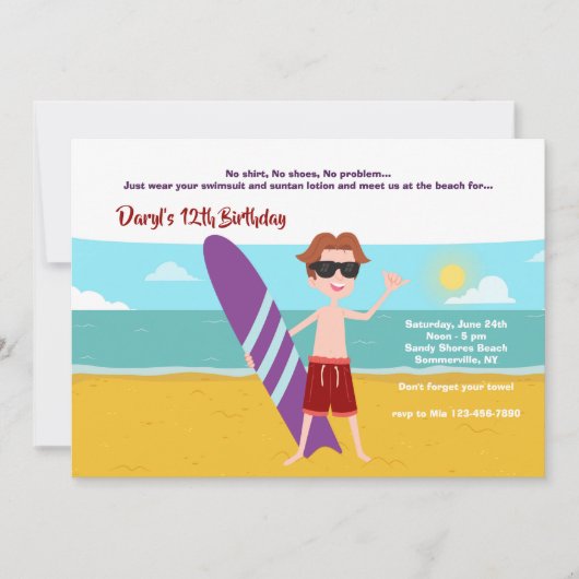 Summer Dude uitnodiging (Voorkant)