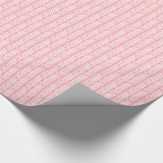 Summer Dusty Roos Blush Pink Stripes Cadeaupapier (Hoek)