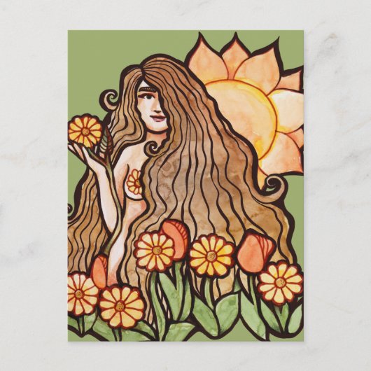 Summer Earth Goddess Briefkaart (Voorkant)