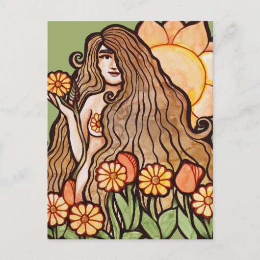 Summer Earth Goddess Briefkaart (Voorkant)