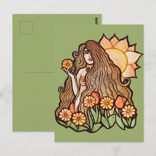 Summer Earth Goddess Briefkaart (Voorkant / Achterkant)