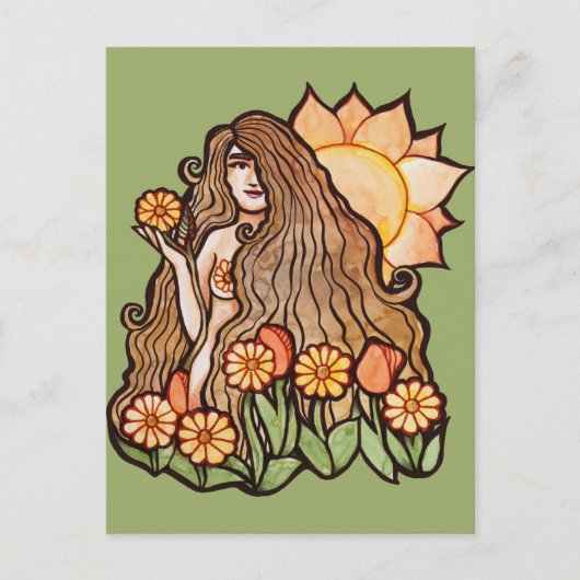 Summer Earth Goddess Briefkaart (Voorkant)