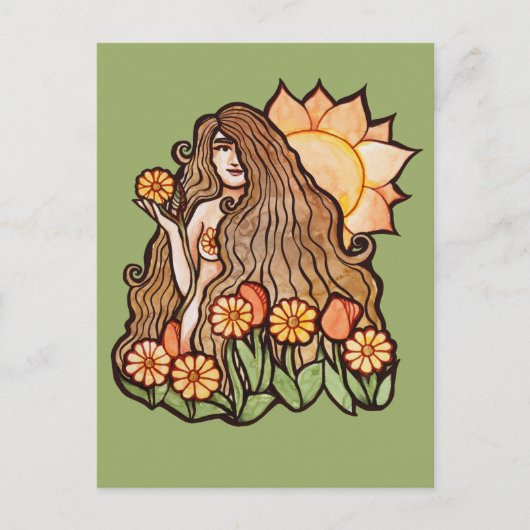 Summer Earth Goddess Briefkaart (Voorkant)