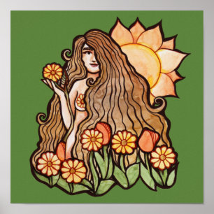 Summer Earth Goddess Poster