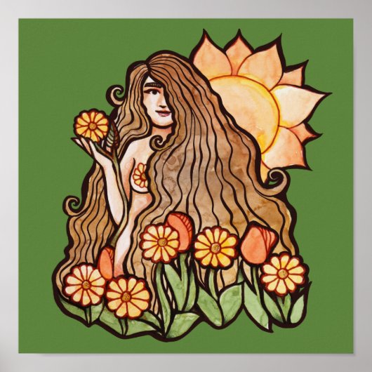 Summer Earth Goddess Poster (Voorkant)