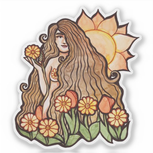 Summer Earth Goddess Sticker (Voorkant)