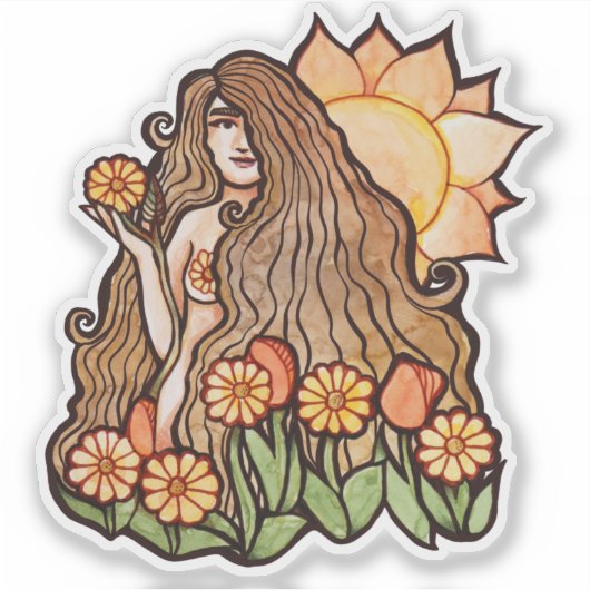Summer Earth Goddess Sticker (Voorkant)