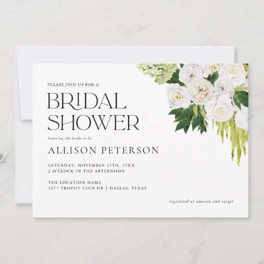 Summer Elegant Greenery Floral Vrijgezellenfeest Kaart (Voorkant)