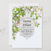 Summer elegant greenery foto Wedding Invitation Kaart (Voorkant)