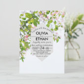 Summer elegant greenery foto Wedding Invitation Kaart (Staand voorkant)