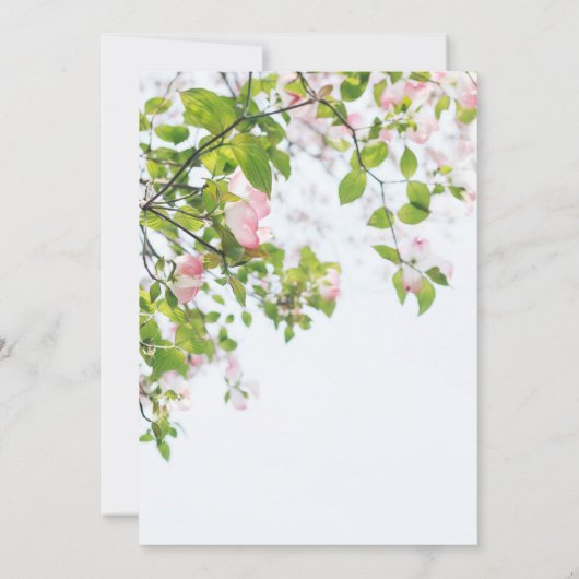 Summer elegant greenery foto Wedding Invitation Kaart (Achterkant)