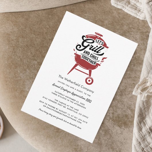 Summer Employee Appreciation BBQ Grill and Chill Kaart