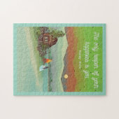 SUMMER ENERGY with huts sun blue sky and a lake Legpuzzel (Horizontaal)