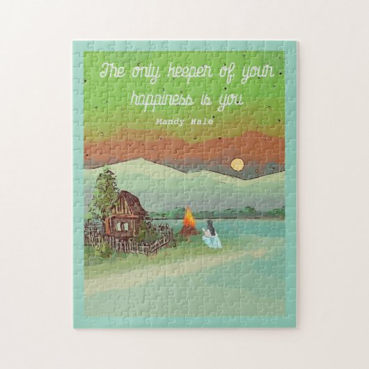 SUMMER ENERGY with huts sun blue sky and a lake Legpuzzel (Verticaal)