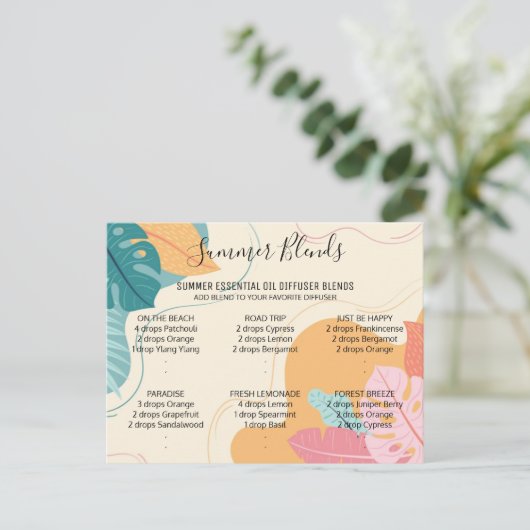 Summer Essential Oils Blends Post Kaart (Staand voorkant)