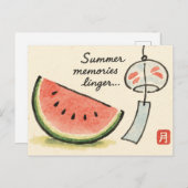 Summer Etegami Postcard Briefkaart (Voorkant / Achterkant)
