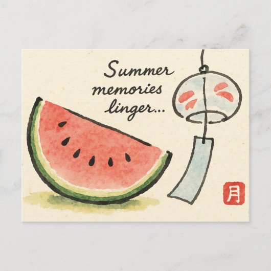 Summer Etegami Postcard Briefkaart (Voorkant)