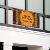 Summer Ethnic Happy Birthday aangepast buitenste b Spandoek (Buitenkant Gebouw)