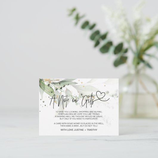 Summer Eucalyptus a Note on Gifts Wishing Well Informatiekaartje (Staand voorkant)