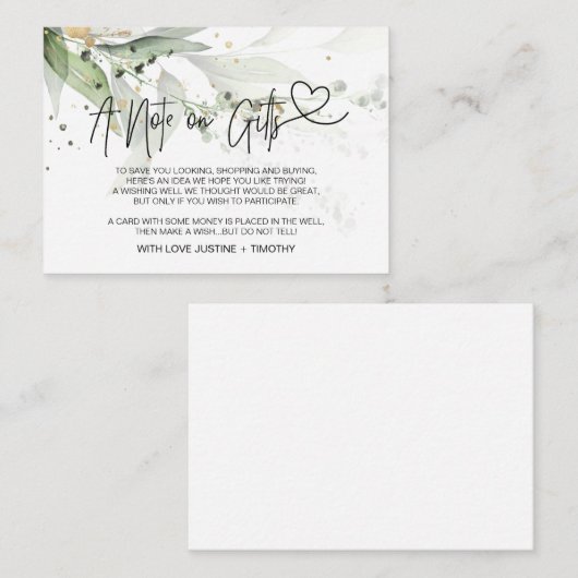 Summer Eucalyptus a Note on Gifts Wishing Well Informatiekaartje (Voorkant / Achterkant)