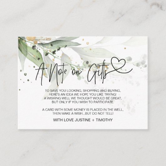 Summer Eucalyptus a Note on Gifts Wishing Well Informatiekaartje (Voorkant)