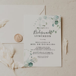Summer Eucalyptus Bridesmaids Luncheon Shower Kaart