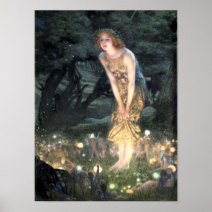 Summer Eve van Pre-Raphaelite Edward Robert Hughes Poster