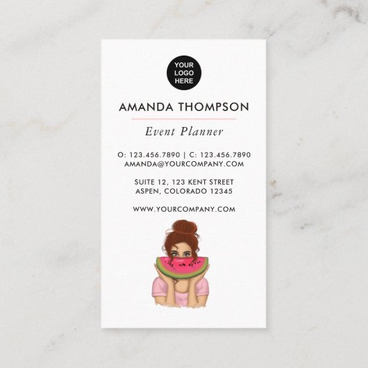 Summer Event Planner Catering Visitekaartje (Achterkant)